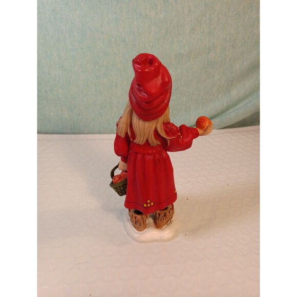 Vtg Norway Candy Design Girl  Figurine Basket of Apples 10” Carl Larsson - Picture 3 of 5